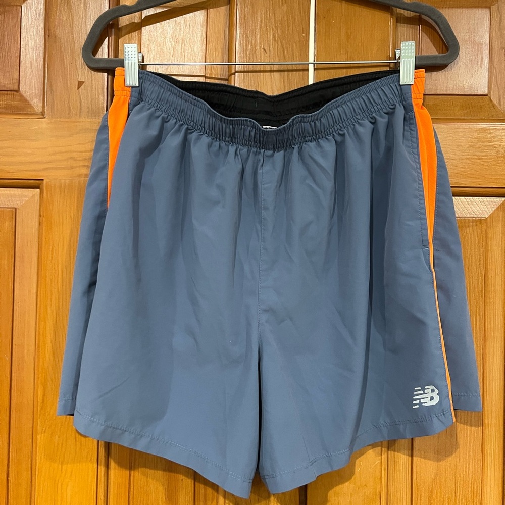 New Balance Men's Athletic Shorts in Blue with Orange Accents sz XL